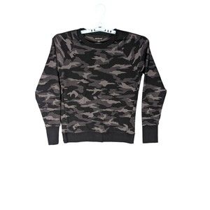 Athleta Black & Gray Camo Casual Long Sleeve Sweater Women's Size Med